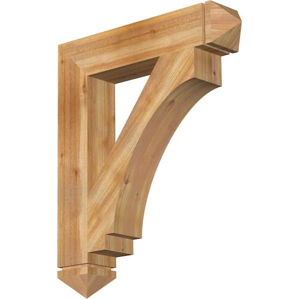 Ekena Millwork Imperial Arts & Crafts Rough Sawn Bracket, Western Red Cedar, 6"W x 32"D x 38"H BKT06X32X38IMP03RWR - main